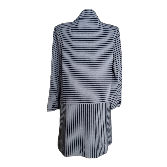 CABI Style #5474 Blue Dappled Striped Car Coat, Size S - Picture 5 of 9